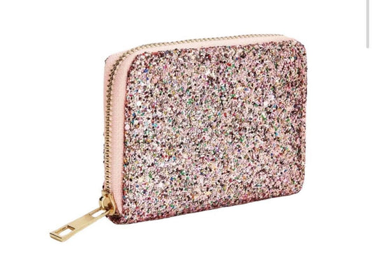 The Trendy Clutch Mini Wallet- Pink Sequins