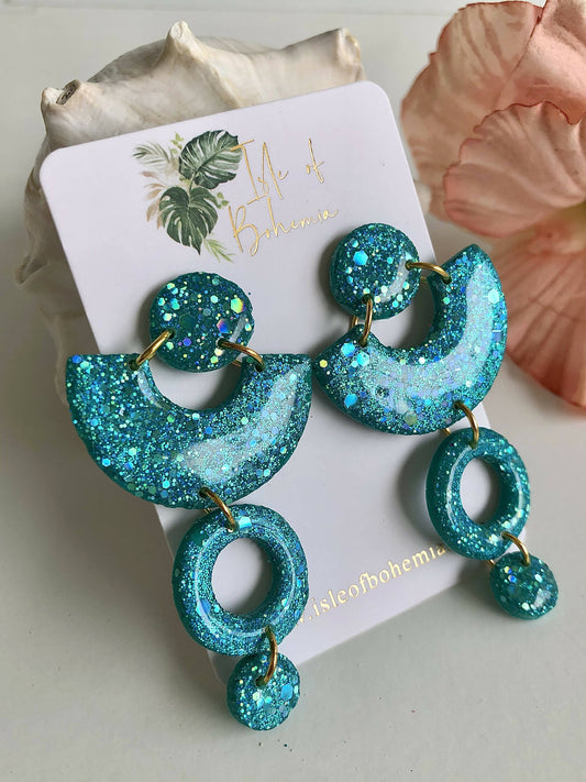 All That Glitters Earrings - Bright Turquoise